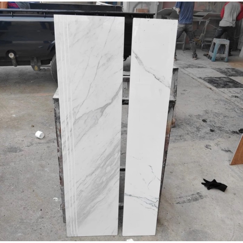 granit tangga putih Marble ukuran 30x80 30x90 30x100 30x120 / 20x80 20x90 20x100 20x120 list custom 
