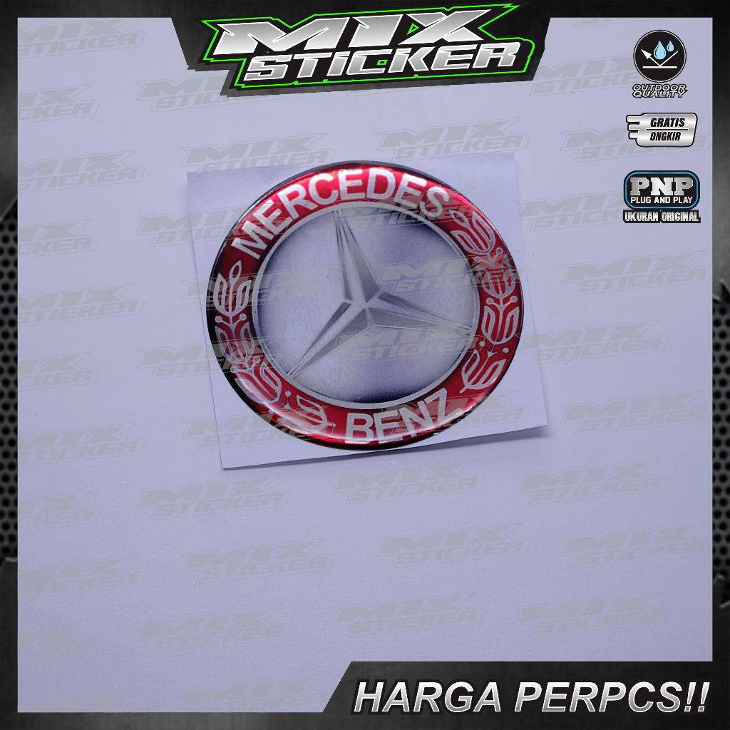 Emblem logo mercedes benz / emblem timbul mercedes benz / sticker mercedes benz / stiker logo merced
