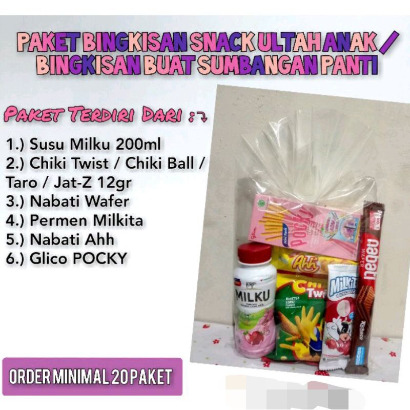 

SNACK ULANG TAHUN / GOODIEBAG ULTAH / BINGKISAN PANTI ASUHAN (1 HARI JADI)