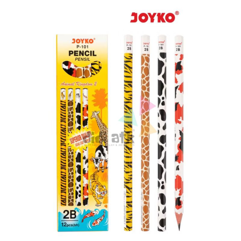 

Pensil Pencil 2B Joyko P-101 Motif Animal 1 Pak Isi 12 Pcs