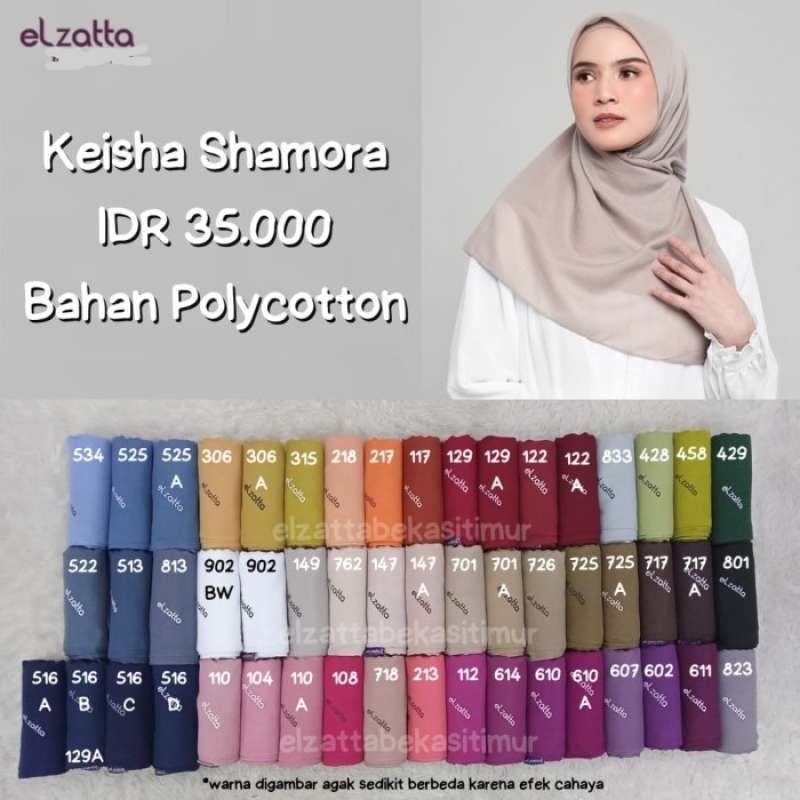 keisha shamora Elzatta hijab segi empat