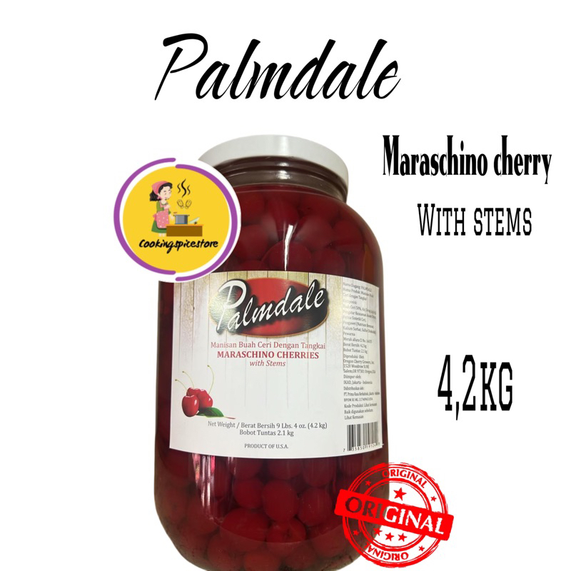 

Ceri Merah Tangkai Palmdale Maraschino Cherry / Red Cherry 4,2kg