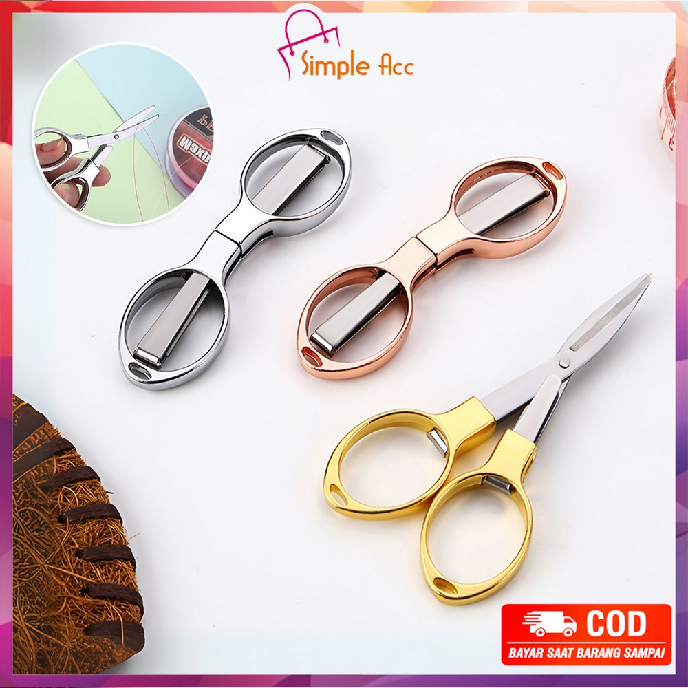 

DO-C1199 Gunting Lipat Portable Bahan Stainless Steel / Gunting Lipat Mini Gunting Travel Scissors Serbaguna Model Kacamata