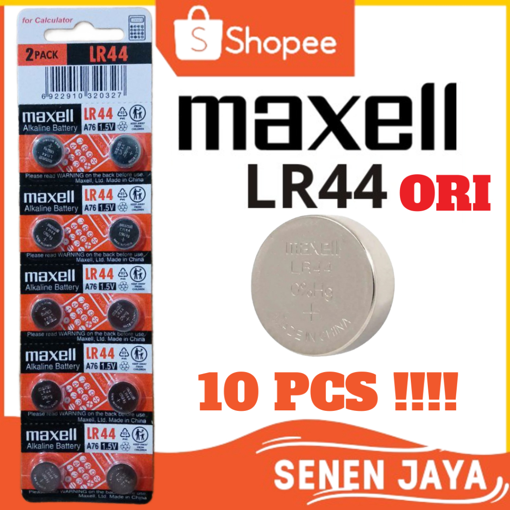HARGA 10 BUTIR BISA COD Baterai Kalkulator Maxell Casio Citizern Kancing LR44 Original Maxel AG13l k