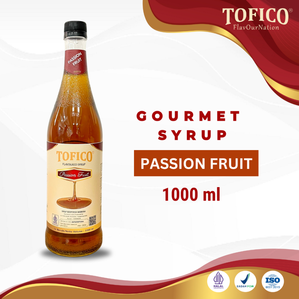 

Syrup Passion Fruit Tofico / Sirup Rasa Markisa Premium 1 Liter / Tofico Syrup Official