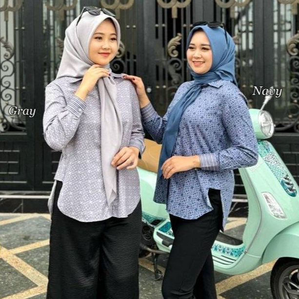 Gamis JOURNEY Scarves ALUNA Dress Bahan Katun Printing Busui