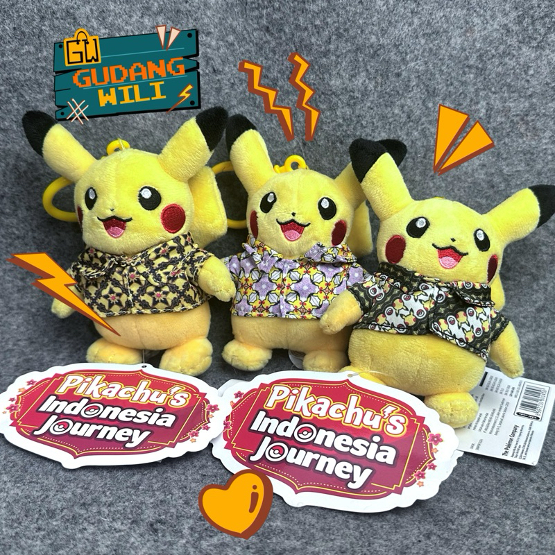 Gantungan Pikachu berkemeja batik staryu officiall original