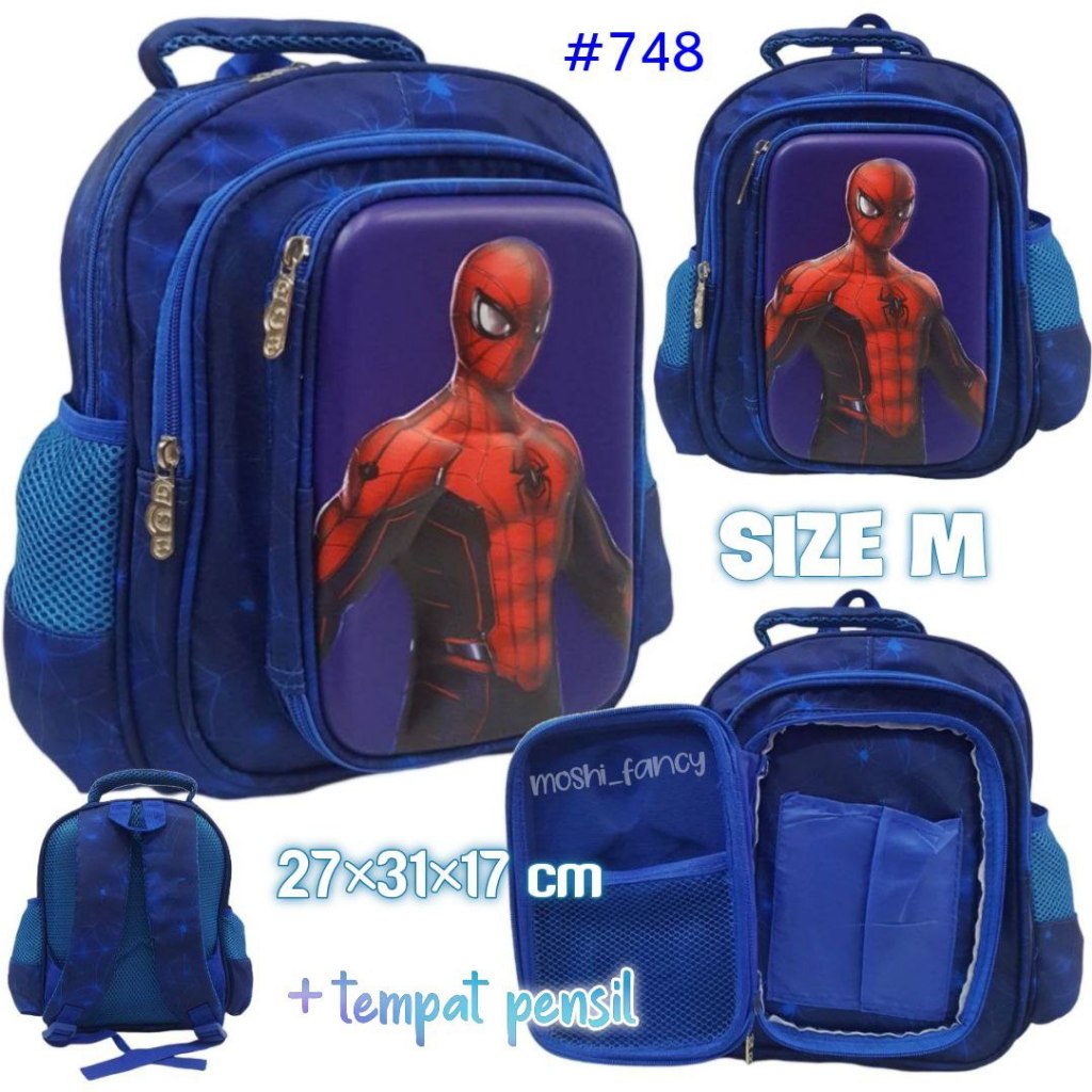Tas Ransel dan Pencil Case Spiderman / Tas Sekolah Anak Spiderman / Tas Sekolah Anak TK Laki-Laki TK