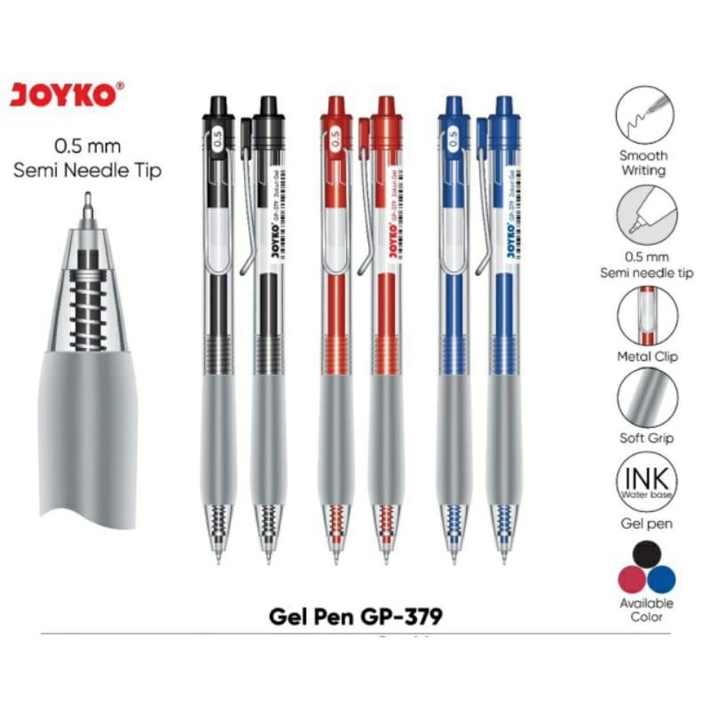 

Pulpen Gel Joyko GP-379 0,5mm (1 pak isi 12 pcs)