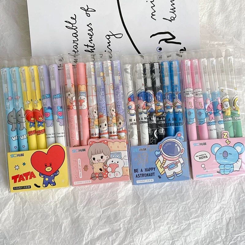 

[randomstuff] Pena Gel Pulpen Bisa Hapus Erasable Gel Pen Pena Lucu Dengan Penghapus Motif Astronot Cookies Girl Tata Koya Stationary Kit