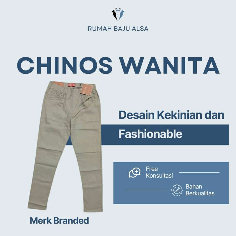 Celana Chinos Panjang Chino Wanita Cewek Jumbo Premium Merk Diesel Kekinian Murah