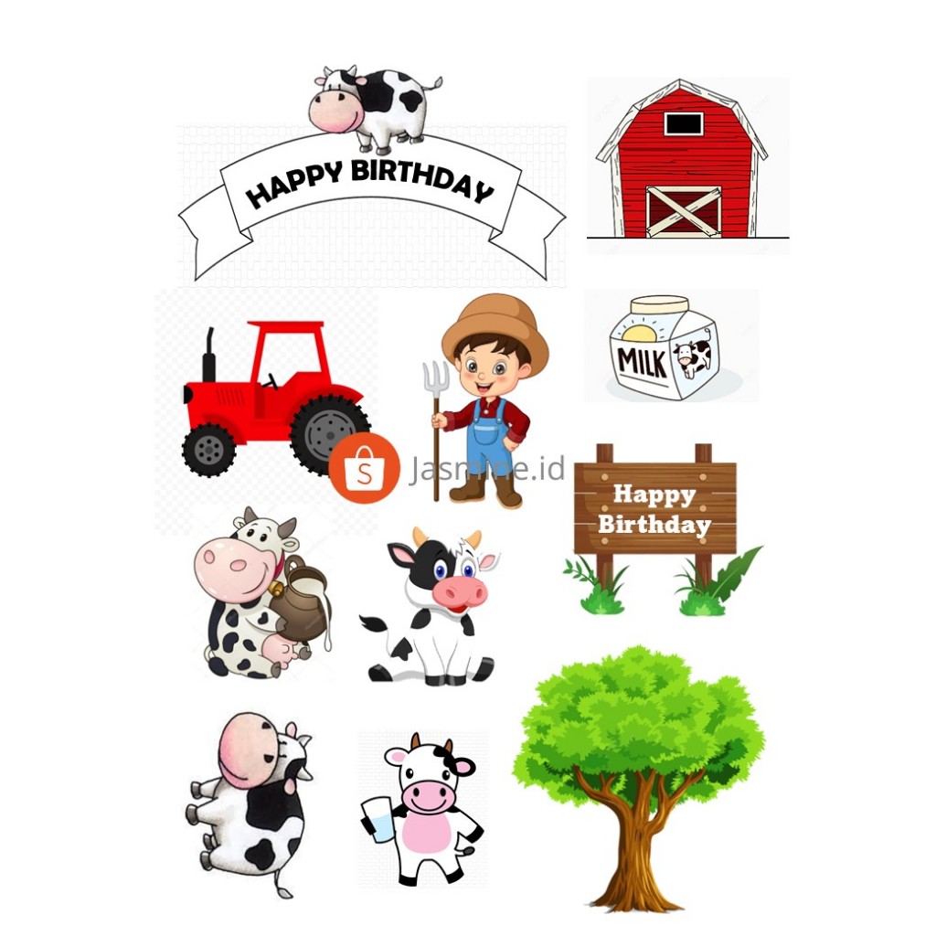 Topper HEWAN TERNAK/Hiasan Cake FARM ANIMALS