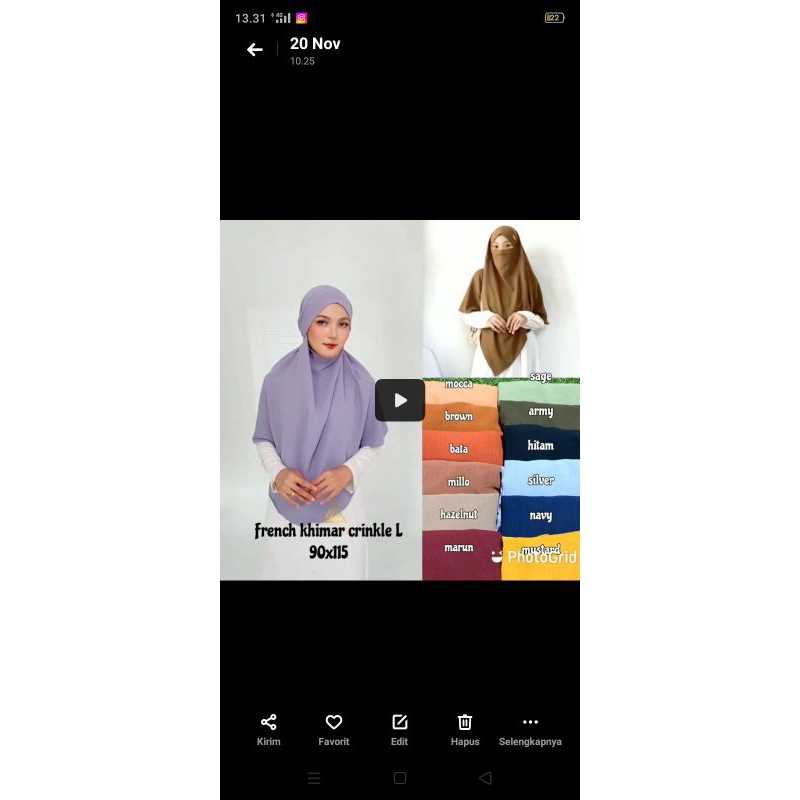 French Khimar Crinkle