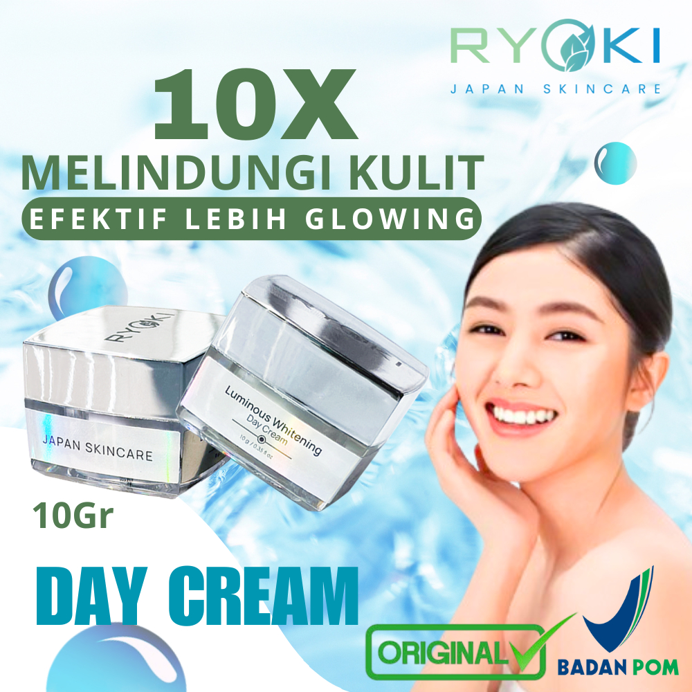 Day Cream Krim Siang Glowing Pelembab Pencerah Kulit Wajah Padat Original BPOM Ryoki Japan Skincare