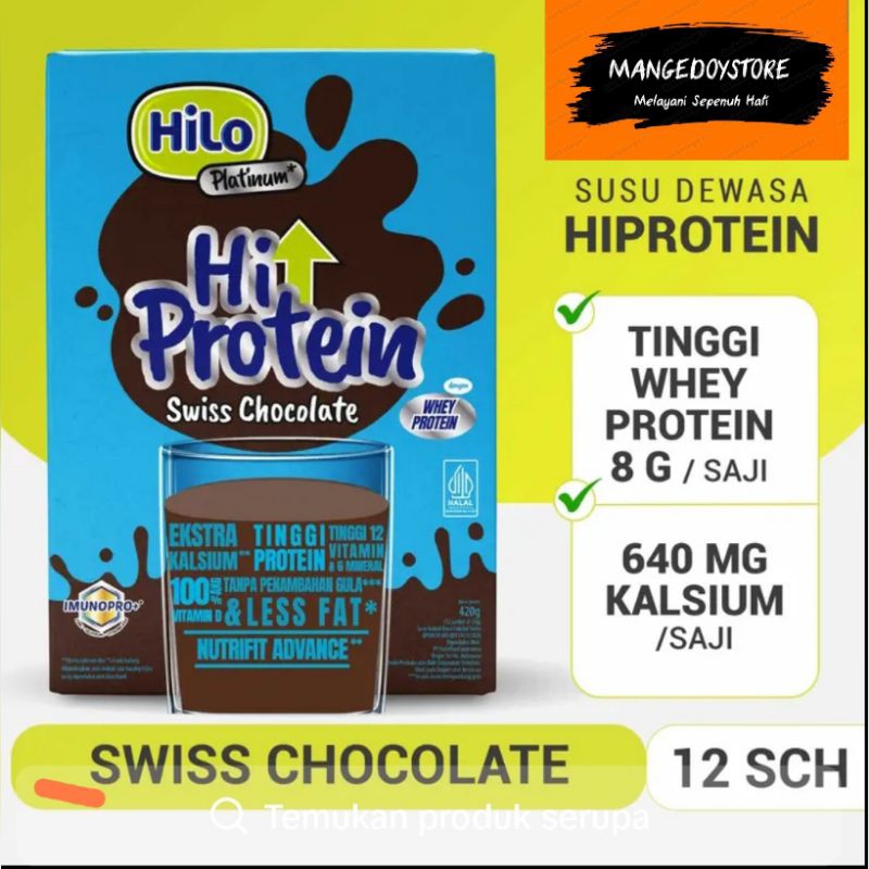 

HILO PLATINUM SWISS CHOCOLATE ( 12 Sachet) 420 gram - SUSU TINGGI KALSIUM