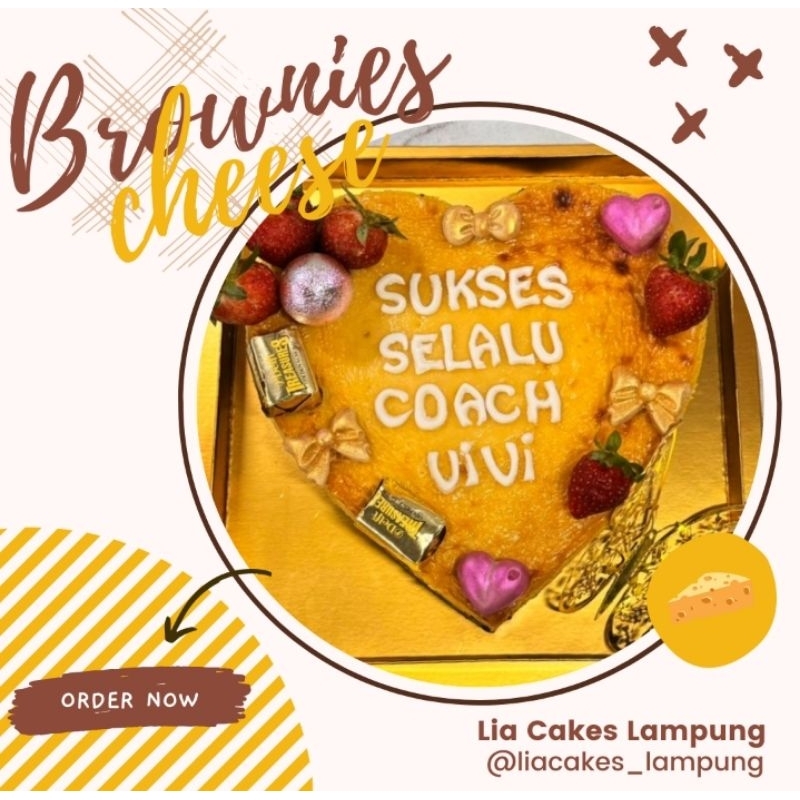 

BROWNIES CHEESE FUDGY BISA COSTUM NAMA, PENGIRIMAN KHUSUS AREA BANDAR LAMPUNG