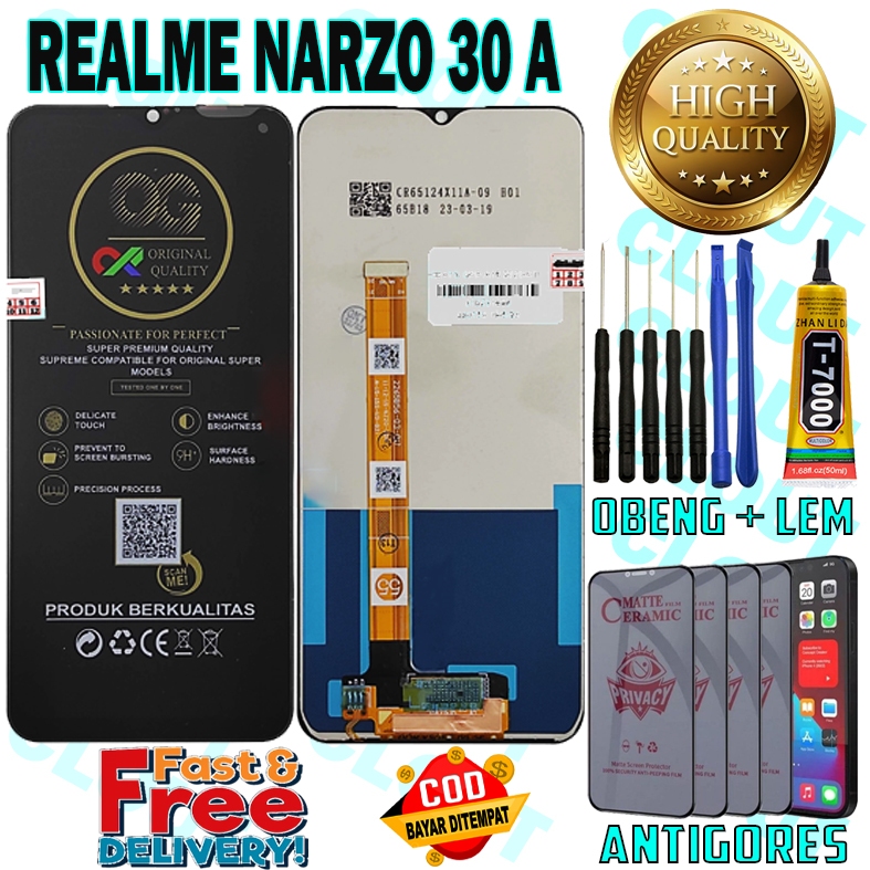 LCD TOUCHSCREEN REALME NARZO 30A LAYARSENTUH ORIGINAL ORI ALL MEREK FULLSET