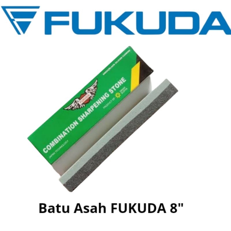 JHTeknik Batu Asah FUKUDA 8"/Batu Asah Pisau 8" Hijau Hitam FUKUDA ASLI ORIGINAL/Batu Gosok Ungkal