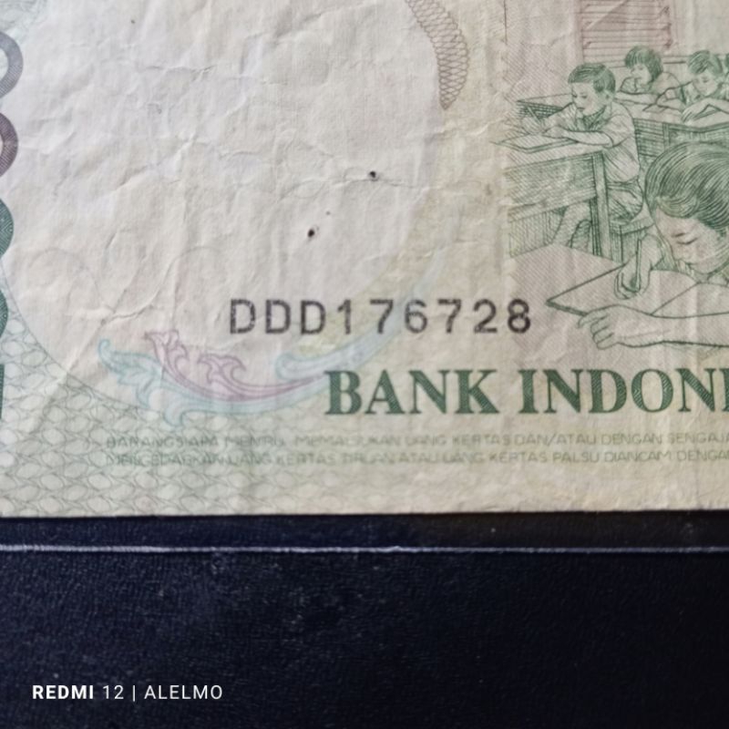 prefik DDD uang kertas kuno 20000 kihajar dewantara tahun 1998 bekas asli