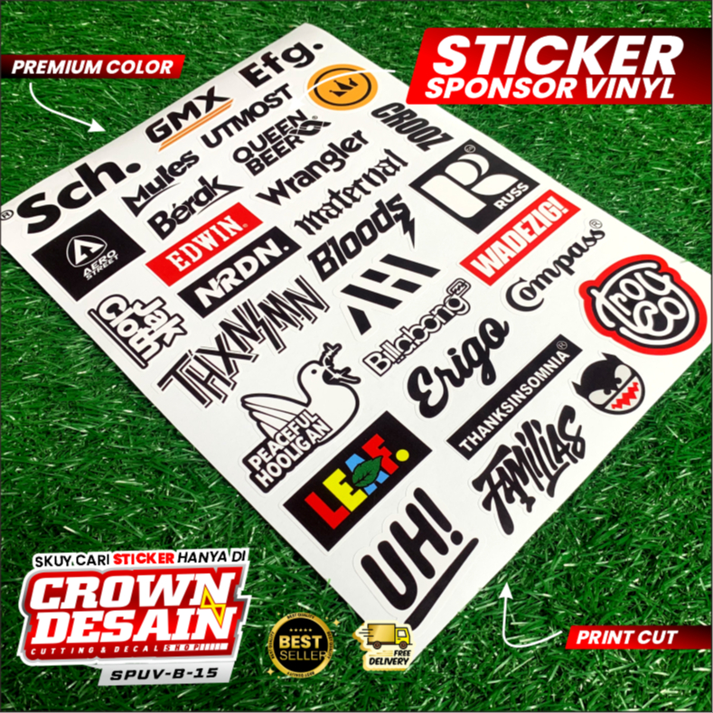 Stiker Pack Distro Stiker Brand Lokal Hypebeast Stiker Vinyl Hologram Brand Aestehtic Isi 30 Pcs - S