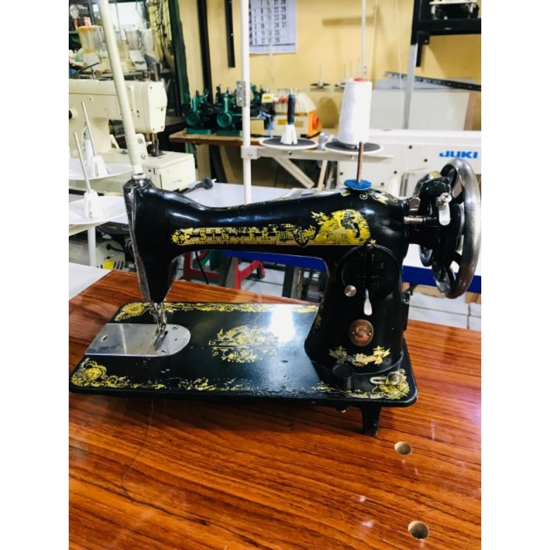 Mesin jahit bekas SINGER SERI LAWAS SUARA HALUS  manual kepala saja mesin tradisional