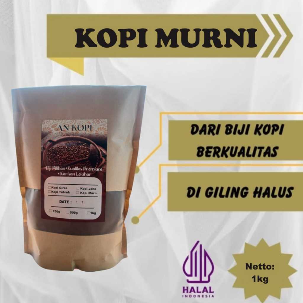 

Kopi MURNI kemasan 1kg murah rasa premium dan matap