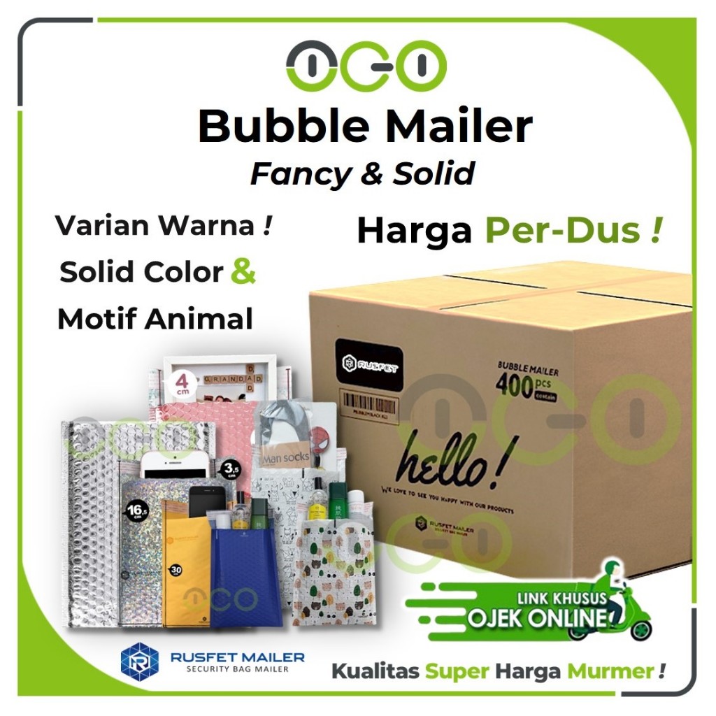 

Amplop Bubble Mailer HARGA PER-DUS Rusfet Fancy Series / Security Bag Mailer Solid Color [INSTANT]
