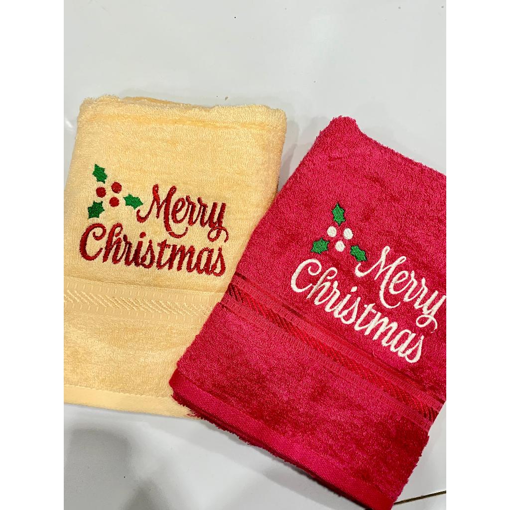 Jasa Bordir Handuk Natal Christmas