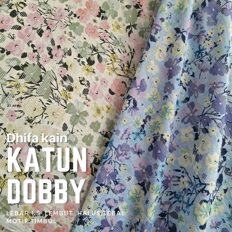 kain katun dobby motif bunga / kain katun silky dobby/ kain katun motif bunga