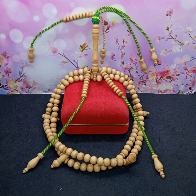 tasbih tijani kayu kemuning gading benang rajut A375