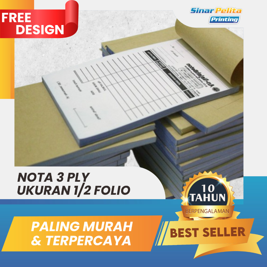 

GRATIS DESAIN Nota ukuran 1/2 folio 3 ply