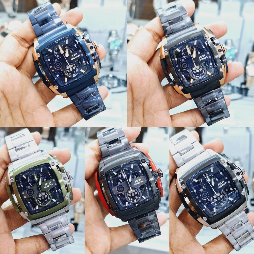 JAM TANGAN PRIA EXPEDITION E 3008 E3008 EXP3008 BLUE ROSEGOLD ORIGINAL GARANSI RESMI 1TAHUN