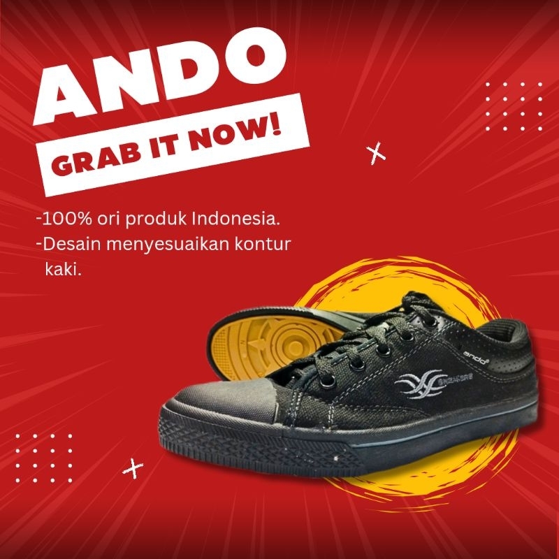 Sepatu Sneaker Pria Ando Morocco Ori Gratis Kaos Kaki