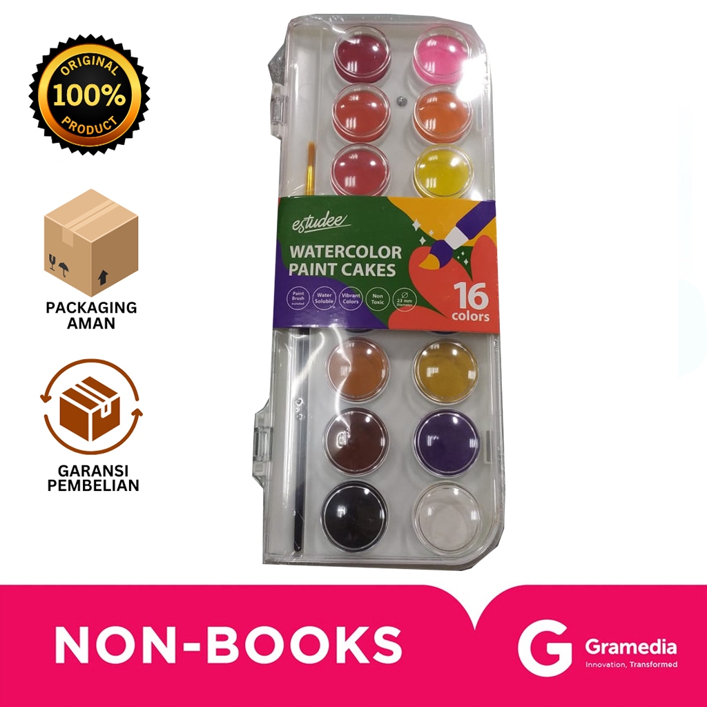

Gramedia Bali - ESTUDEE WATERCOLOR CAKE 23MM SET16 ES-WC23-16