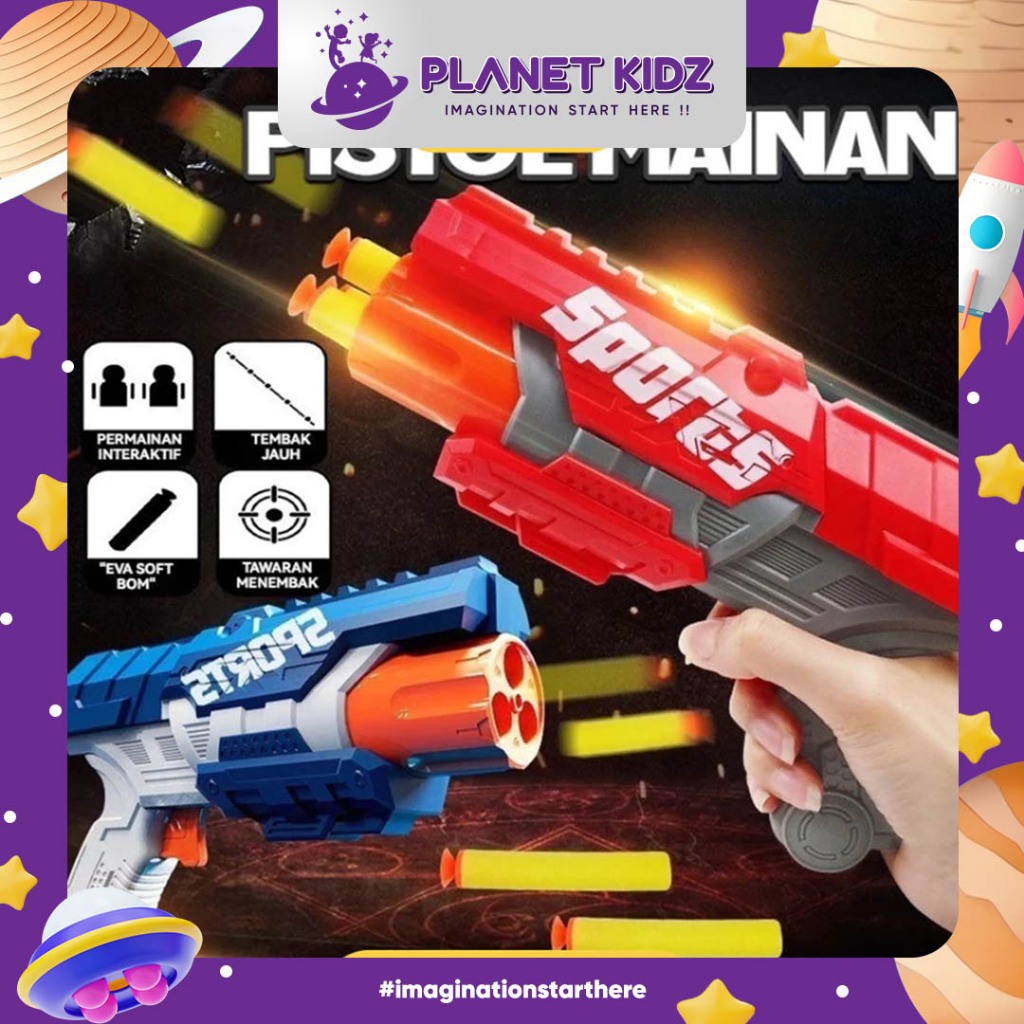 PLANETKIDZ FK344 Soft Bullet Gun Pistol Mainan Anak Mainan Gun Mainan Airsoft Mainan Tembakan Sniper