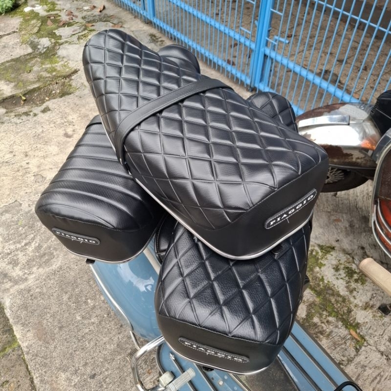 Jok vespa jok panjang vespa super sprint px ps exclusive terbaru kulit model carbon
