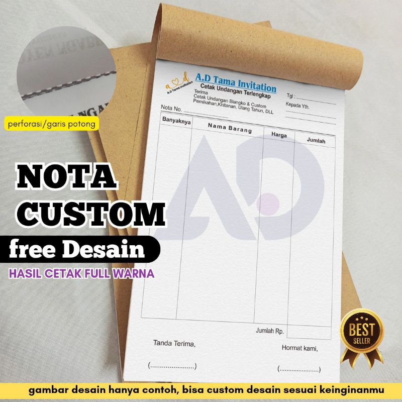 

Buku nota 2 play/buku nota 1play/buku nota 3play/ Nota kontan/ nota Custom satuan