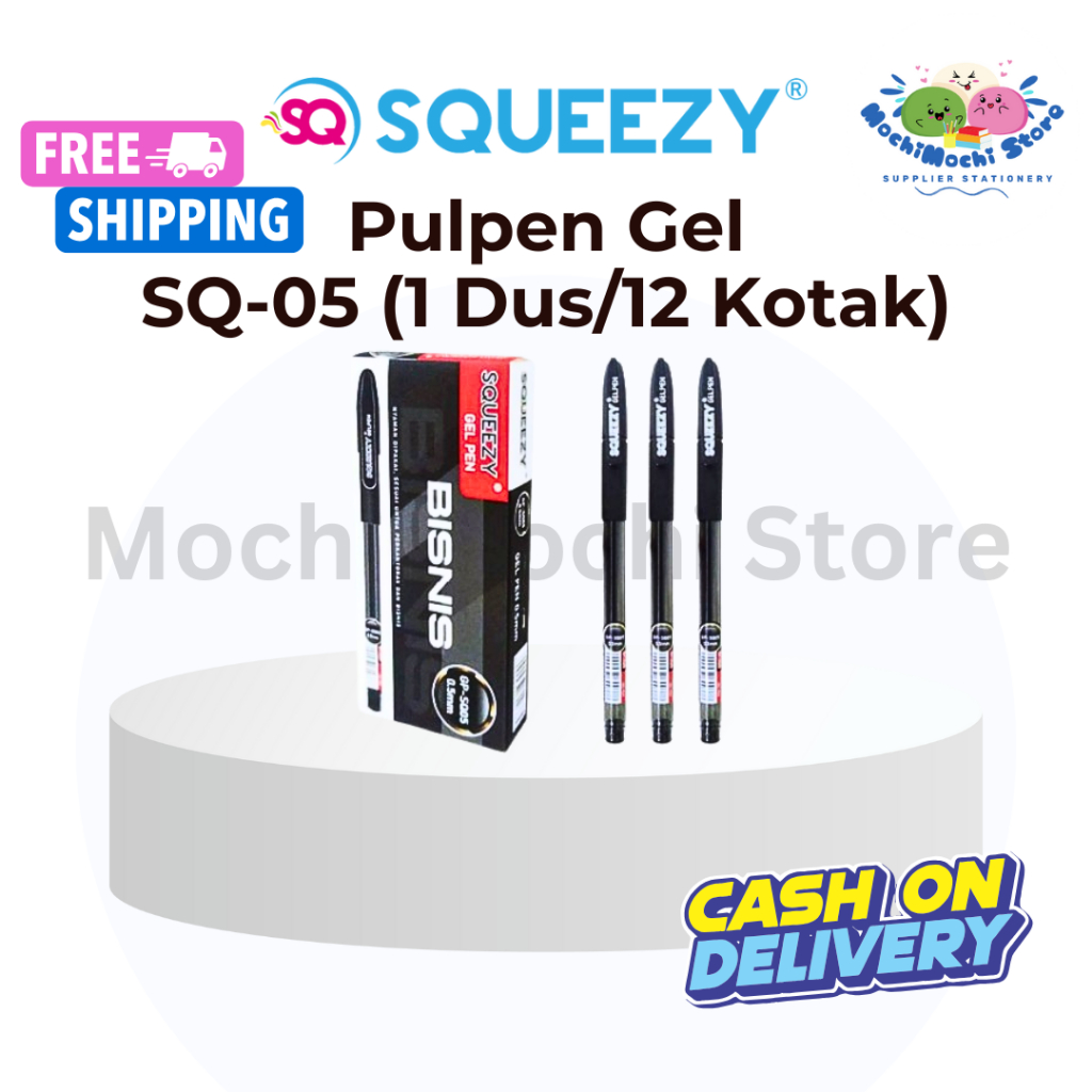 

PER DUS/12KOTAK/144PCS Pulpen Gel SQUEEZY GP-SQ05 Bisnis | Pulpen Gel | Gel Pen | Tip 0.5mm | Pulpen Gel SQUEEZY GPSQ-05 | Bolpen Gel