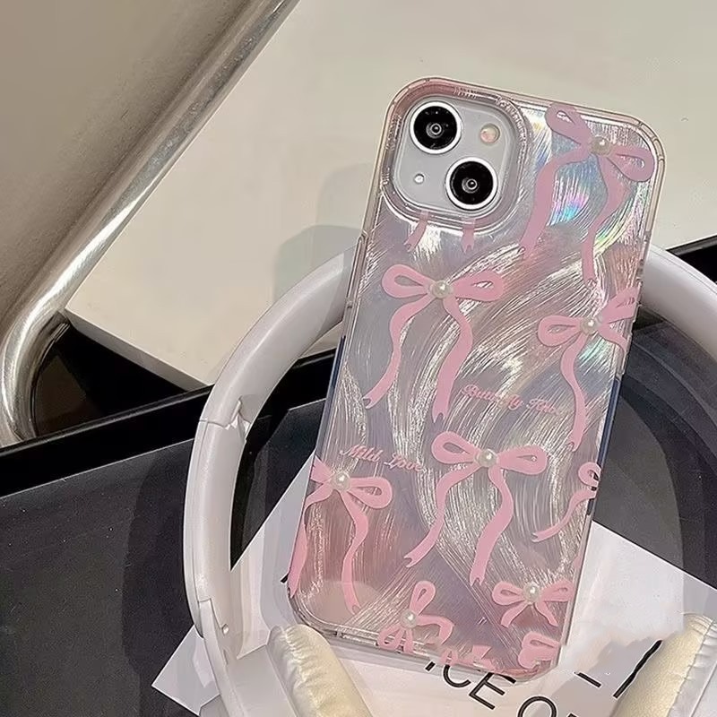 CLARITY Swirl Hologram Case mild love Silver Textured - Hardcase/ Casing Hp For Oppo Vivo Samsung Re