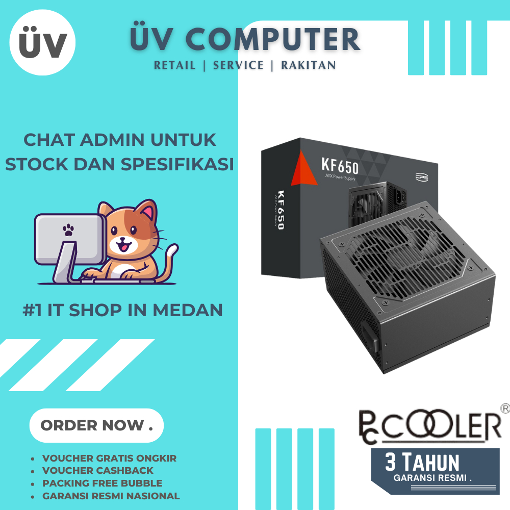 Power Supply PSU Internal PC Komputer PC-Cooler PCCooler KF650 KF-650 650W | Non Modular 80+ Plus Wh
