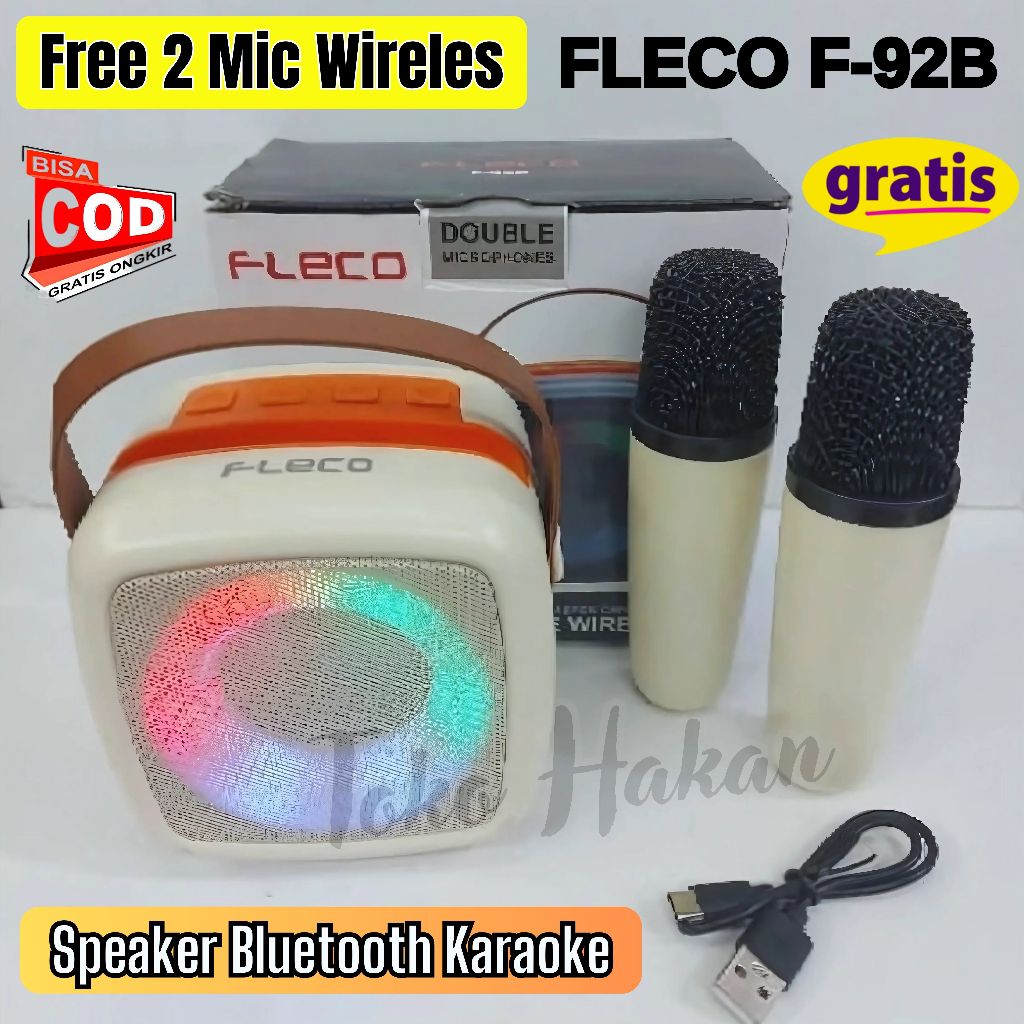 Speaker Bluetooth/Speaker Karaoke KTV Bluetooth Fleco F-92B - Speaker Mini / Speaker TV Full Bass / 