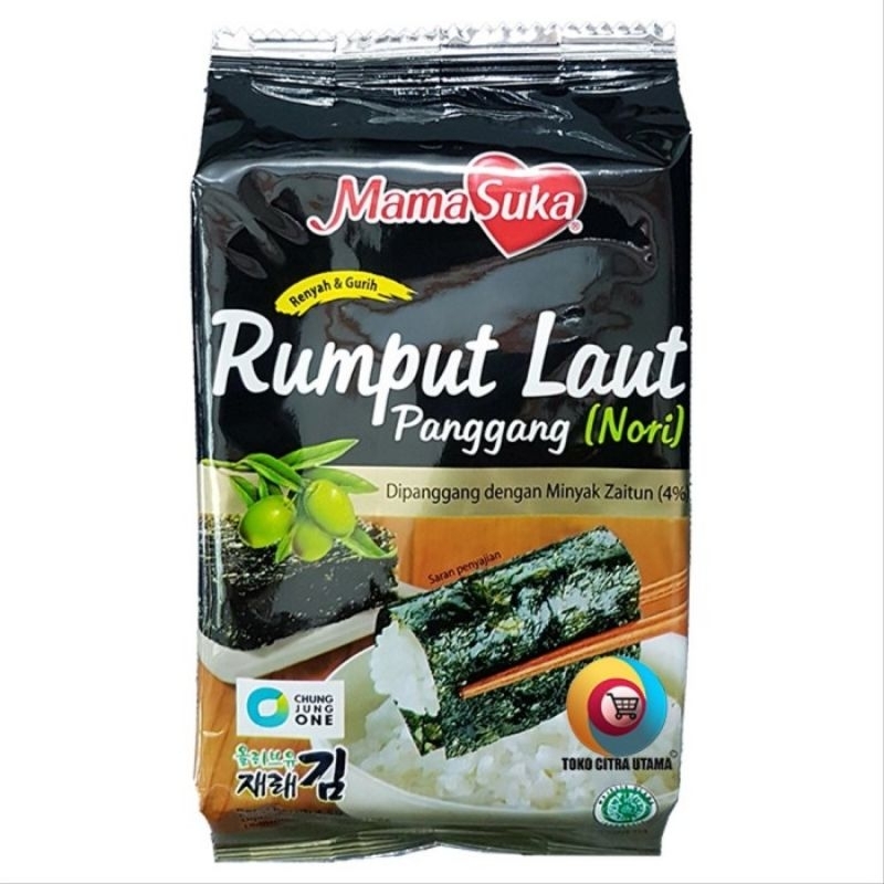 

Mamasuka Rumput Laut Nori 1 pack/ 4,5g (isi 2 pcs)