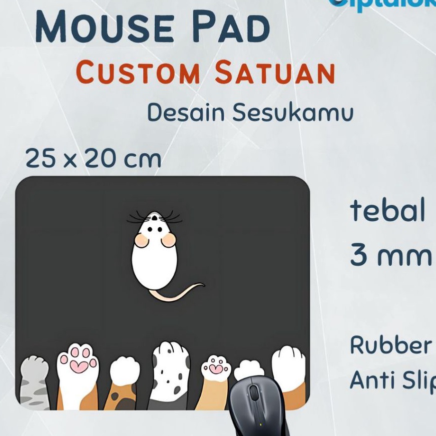 KI3 Custom Mouse Pad Gaming Satuan   Sablon Mousepad Working Mouse Pad