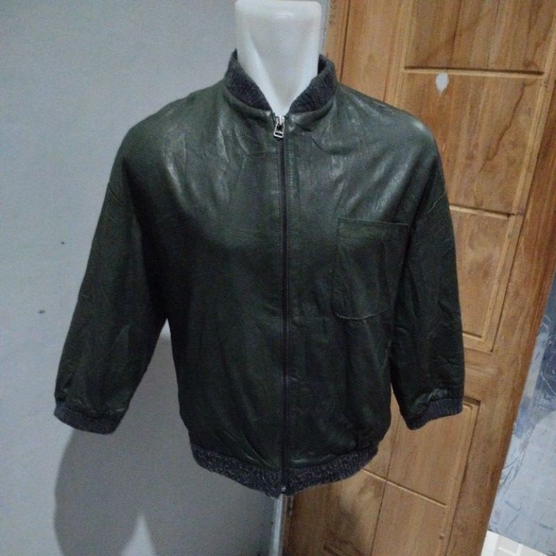 JAKET KULIT ASLI 100% BOMBER ORIGINAL