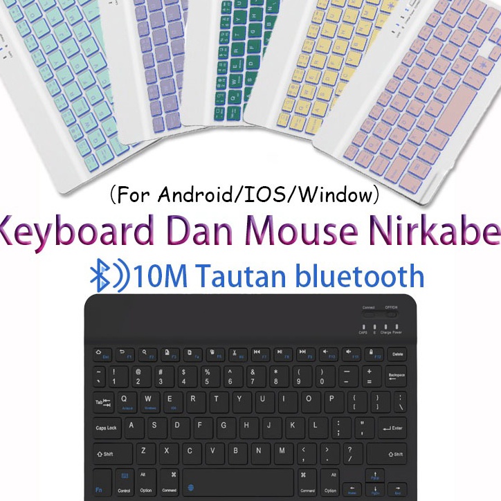 KF7 Bluetooth Keyboard Wireless  Mouse Combo USB Lhtweht Poble 1 Inch For iPad Samsung Xiaomi Laptop