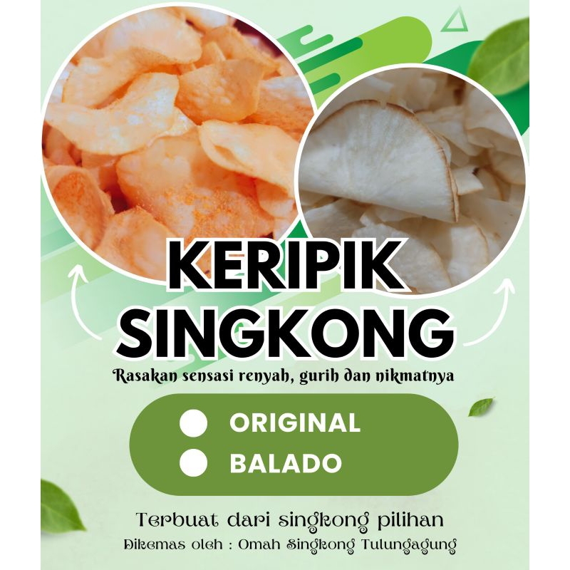 

KERIPIK SINGKONG ORIGINAL/ KERIPIK SINGKONG BALADO/ KERIPIK SINGKONG 100grm