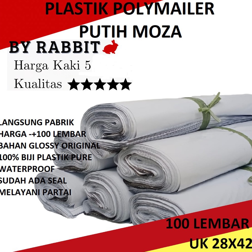

nlStock Banyak 28x42 Kantong Plastik Polymailer Amplop Packing Online Putih MOZA L8