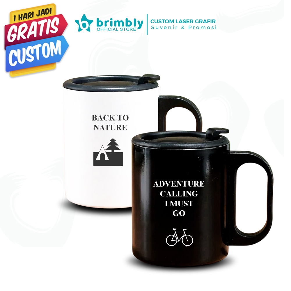 Cangkir kopi tahan panas gratis custom nama / gelas mug coffee gratis custom logo stainlees steel / 