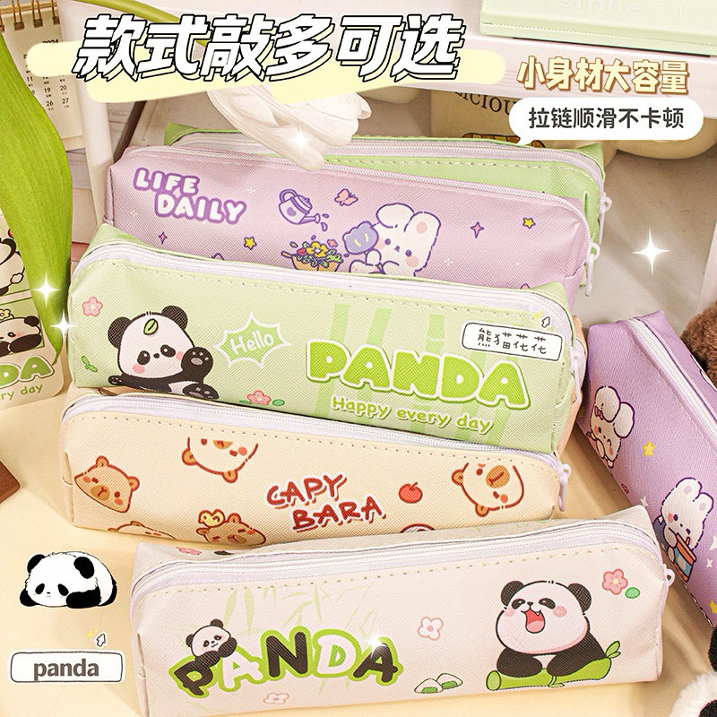 

Pencil Case Kotak Pensil Kain Sekolah Motif Panda Bunny Capybara Perempuan Trendy