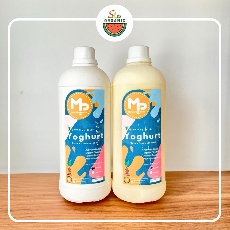 

YOGHURT PLAIN (SAPI , KAMBING) GRASSFED MILK 1L - MANDA PROBIOTIC